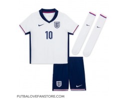 Anglicko Jude Bellingham #10 Domáci Detský futbalový dres ME 2024 Krátky Rukáv (+ trenírky)